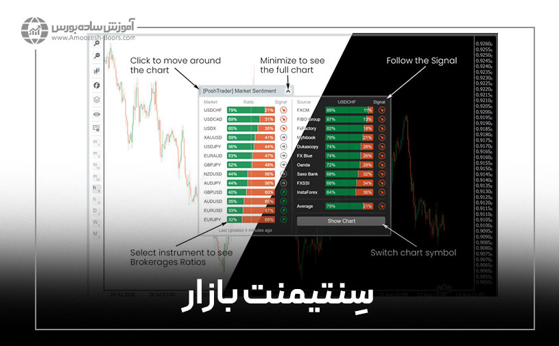 مقایسه متاتریدر و سی تریدر؛ سِنتیمنت بازار