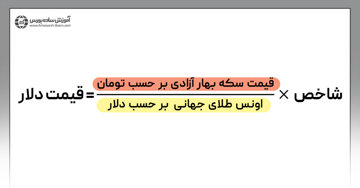 فرمول محاسبه قیمت دلار از روی طلا